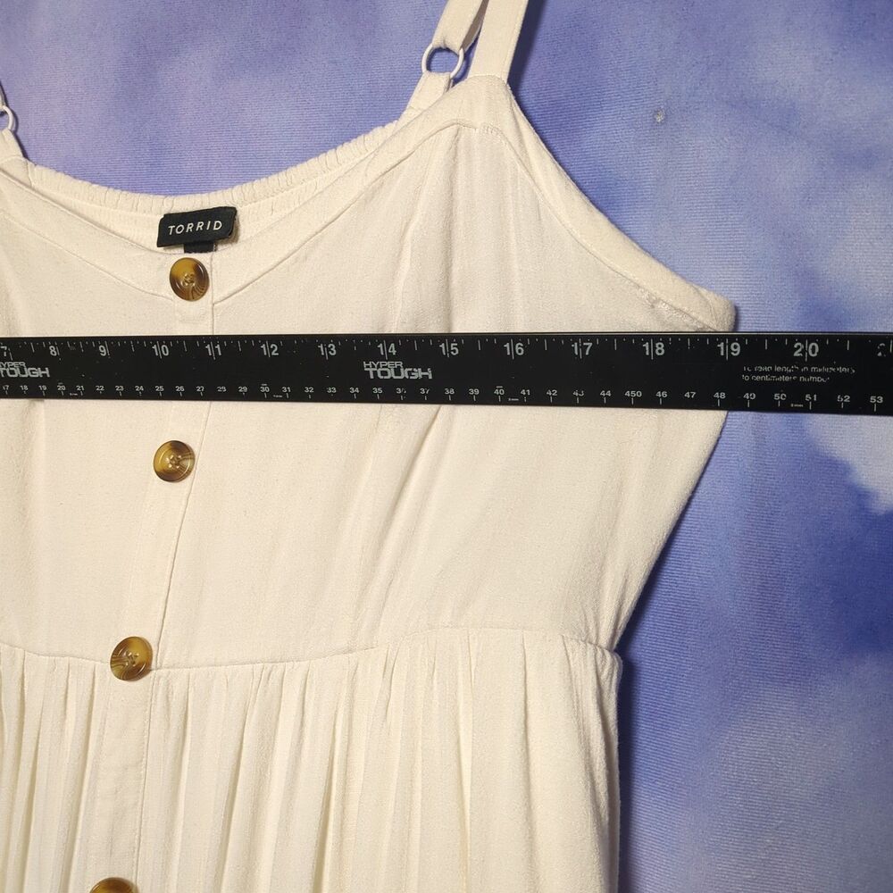 Torrid Babydoll Dress Plus Size 0 Ivory Cottage Minimalist Vacation Summer Fairy - Picture 8 of 11